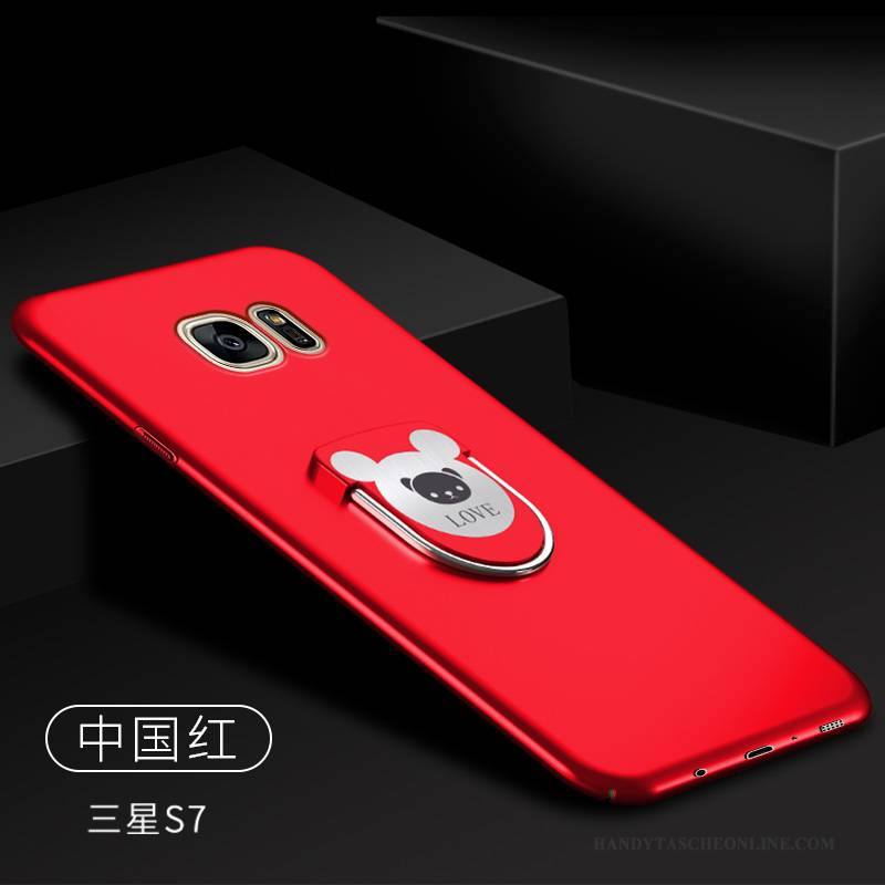 Hülle Samsung Galaxy S7 Rot Schwer, Case Samsung Galaxy S7 Nubuck Trend