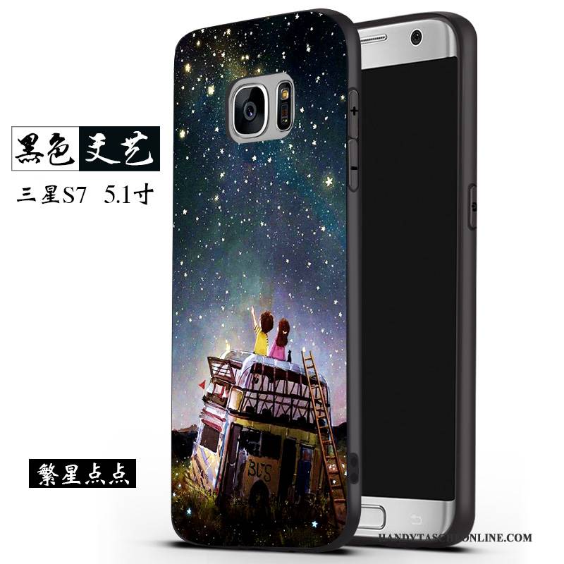 Hülle Samsung Galaxy S7 Schutz Anti-sturz Trend, Case Samsung Galaxy S7 Kreativ Schwarz Handyhüllen