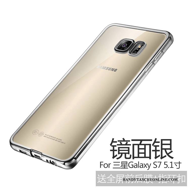 Hülle Samsung Galaxy S7 Schutz Gold Schlank, Case Samsung Galaxy S7 Weiche Handyhüllen Anti-sturz