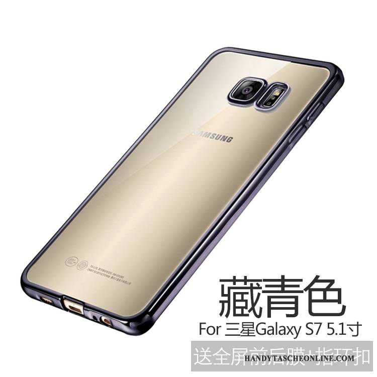 Hülle Samsung Galaxy S7 Schutz Gold Schlank, Case Samsung Galaxy S7 Weiche Handyhüllen Anti-sturz