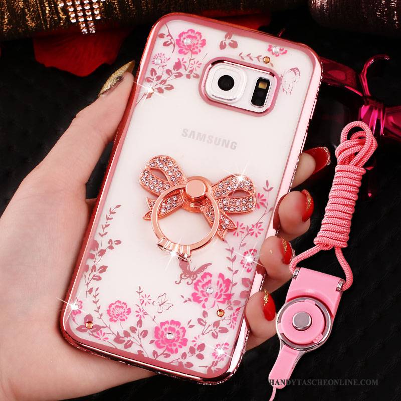 Hülle Samsung Galaxy S7 Schutz Handyhüllen Hängender Hals, Case Samsung Galaxy S7 Rosa Anti-sturz