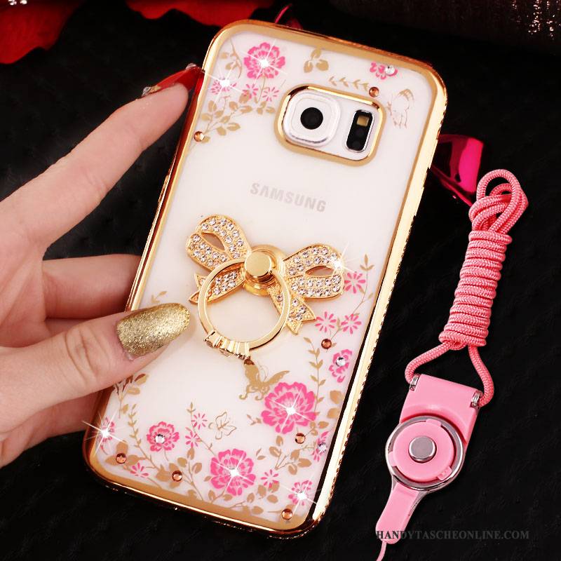 Hülle Samsung Galaxy S7 Schutz Handyhüllen Hängender Hals, Case Samsung Galaxy S7 Rosa Anti-sturz