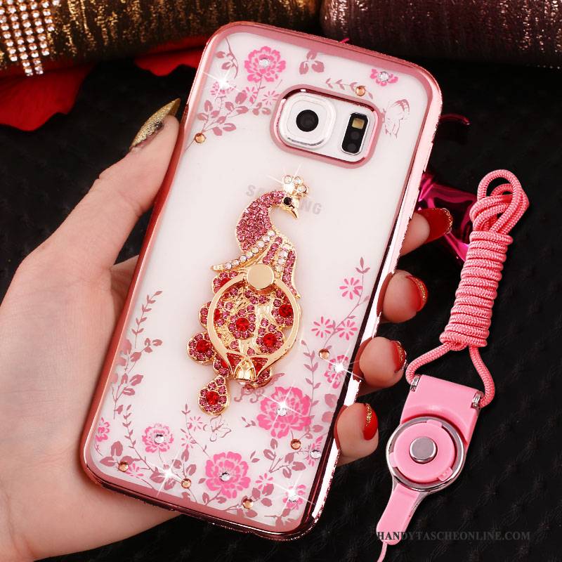 Hülle Samsung Galaxy S7 Schutz Handyhüllen Hängender Hals, Case Samsung Galaxy S7 Rosa Anti-sturz