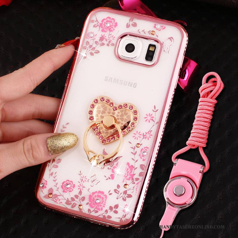 Hülle Samsung Galaxy S7 Schutz Handyhüllen Hängender Hals, Case Samsung Galaxy S7 Rosa Anti-sturz