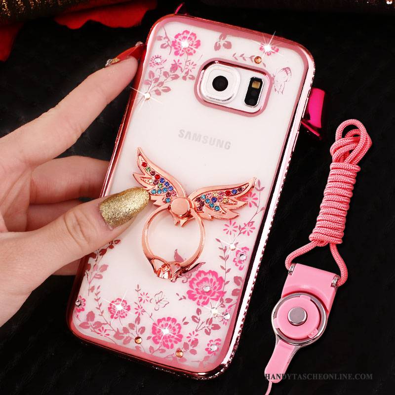 Hülle Samsung Galaxy S7 Schutz Handyhüllen Hängender Hals, Case Samsung Galaxy S7 Rosa Anti-sturz