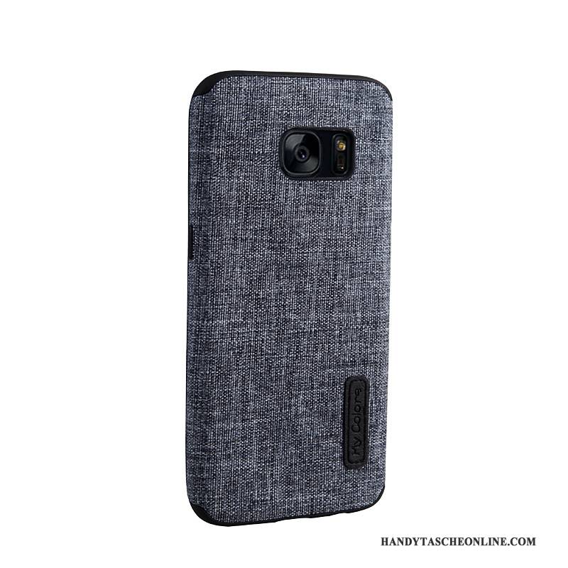 Hülle Samsung Galaxy S7 Schutz Stoff Dunkelblau, Case Samsung Galaxy S7 Taschen Anti-sturz Business