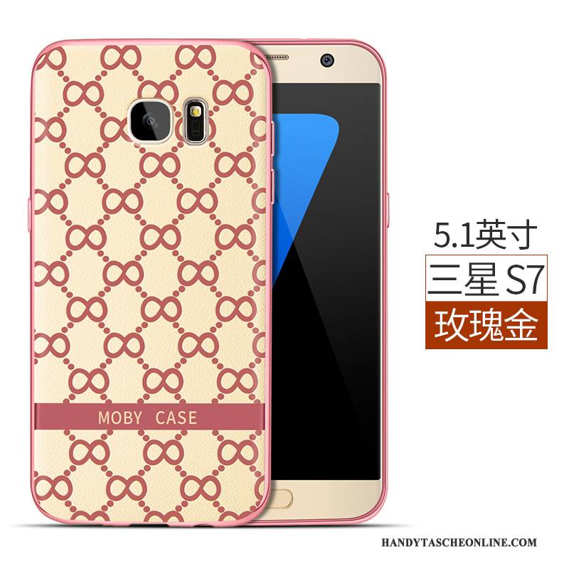 Hülle Samsung Galaxy S7 Silikon Anti-sturz Business, Case Samsung Galaxy S7 Weiche Rosa Leicht