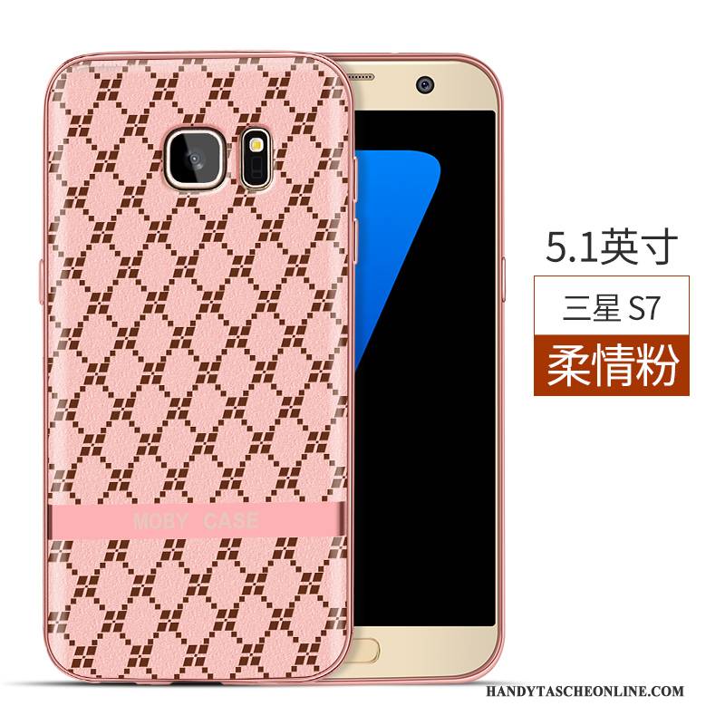 Hülle Samsung Galaxy S7 Silikon Anti-sturz Business, Case Samsung Galaxy S7 Weiche Rosa Leicht