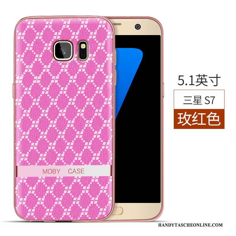 Hülle Samsung Galaxy S7 Silikon Anti-sturz Business, Case Samsung Galaxy S7 Weiche Rosa Leicht