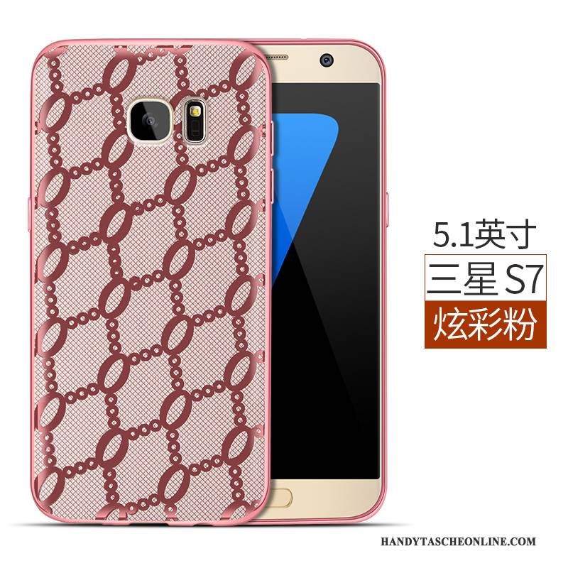 Hülle Samsung Galaxy S7 Silikon Anti-sturz Business, Case Samsung Galaxy S7 Weiche Rosa Leicht