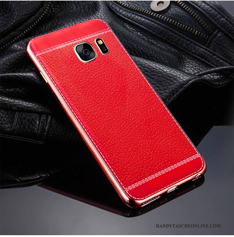 Hülle Samsung Galaxy S7 Silikon Handyhüllen Rot, Case Samsung Galaxy S7 Schutz Anti-sturz