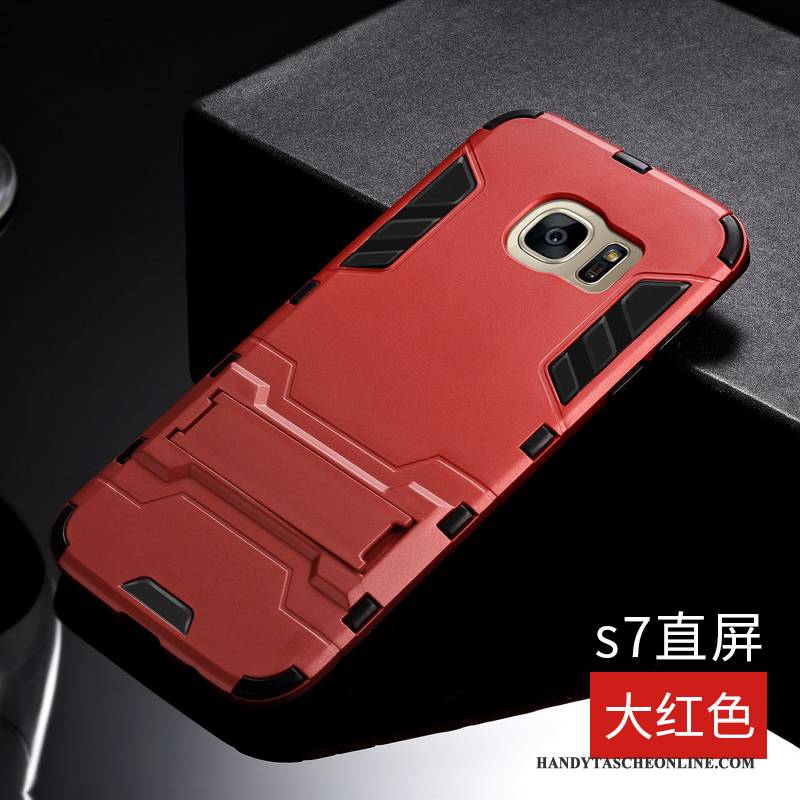 Hülle Samsung Galaxy S7 Silikon Rot Trend, Case Samsung Galaxy S7 Schutz Schwer Anti-sturz