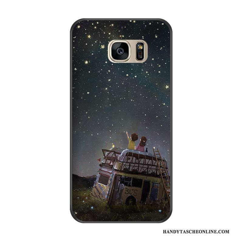 Hülle Samsung Galaxy S7 Silikon Schwarz Anti-sturz, Case Samsung Galaxy S7 Farbe Handyhüllen