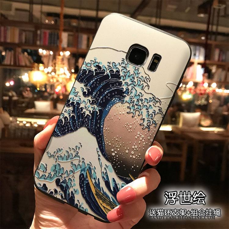 Hülle Samsung Galaxy S7 Silikon Trend Handyhüllen, Case Samsung Galaxy S7 Kreativ Die Wellen Hängende Verzierungen