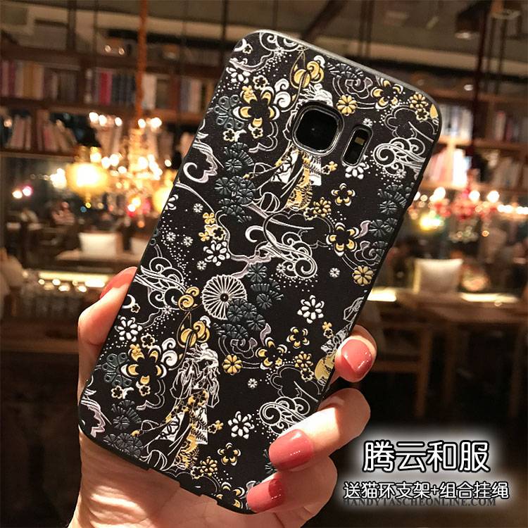 Hülle Samsung Galaxy S7 Silikon Trend Handyhüllen, Case Samsung Galaxy S7 Kreativ Die Wellen Hängende Verzierungen