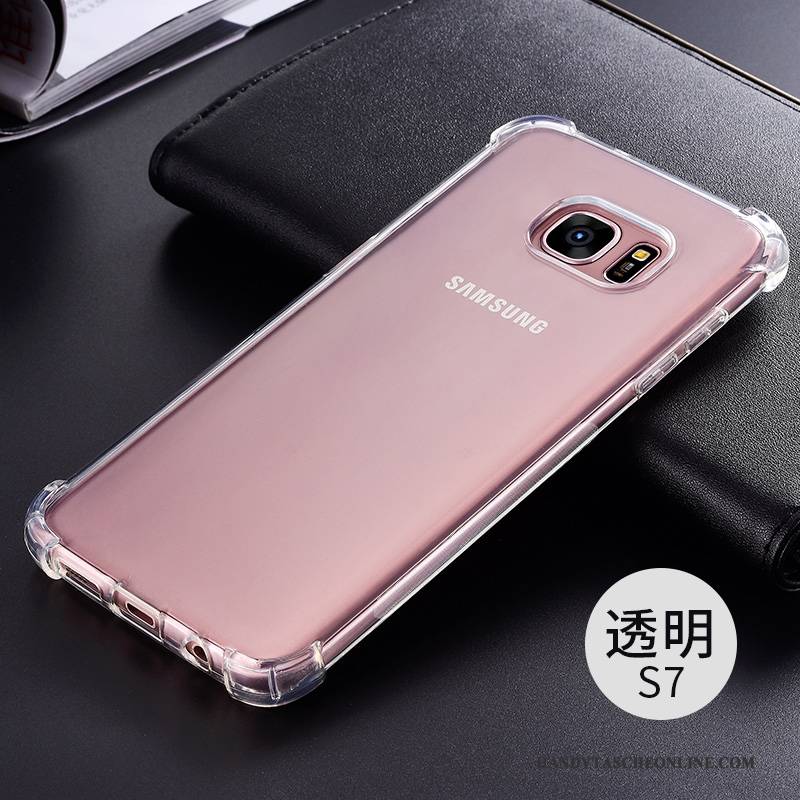 Hülle Samsung Galaxy S7 Silikon Weiß Transparent, Case Samsung Galaxy S7 Schutz Handyhüllen Anti-sturz