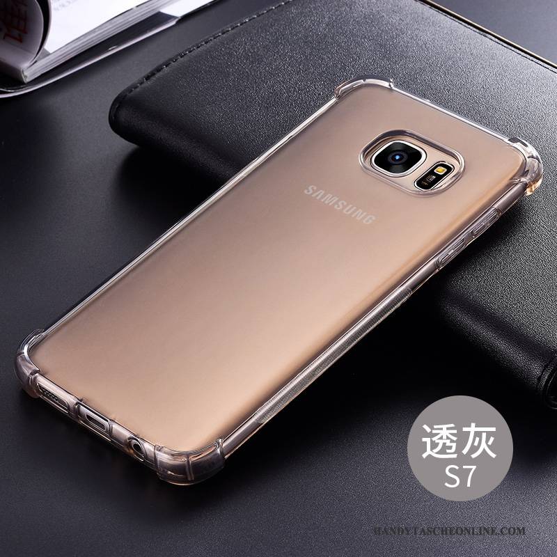 Hülle Samsung Galaxy S7 Silikon Weiß Transparent, Case Samsung Galaxy S7 Schutz Handyhüllen Anti-sturz