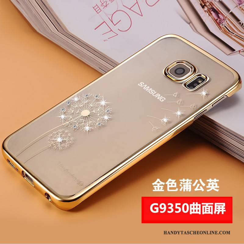 Hülle Samsung Galaxy S7 Strass Handyhüllen Anti-sturz, Case Samsung Galaxy S7 Schutz Dünn Gold