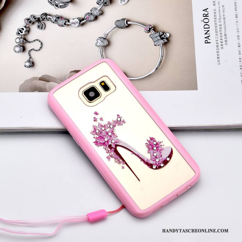 Hülle Samsung Galaxy S7 Strass Rosa Hängende Verzierungen, Case Samsung Galaxy S7 Schutz Anti-sturz