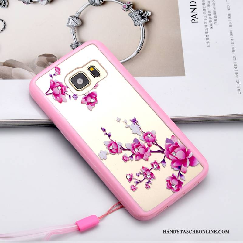 Hülle Samsung Galaxy S7 Strass Rosa Hängende Verzierungen, Case Samsung Galaxy S7 Schutz Anti-sturz