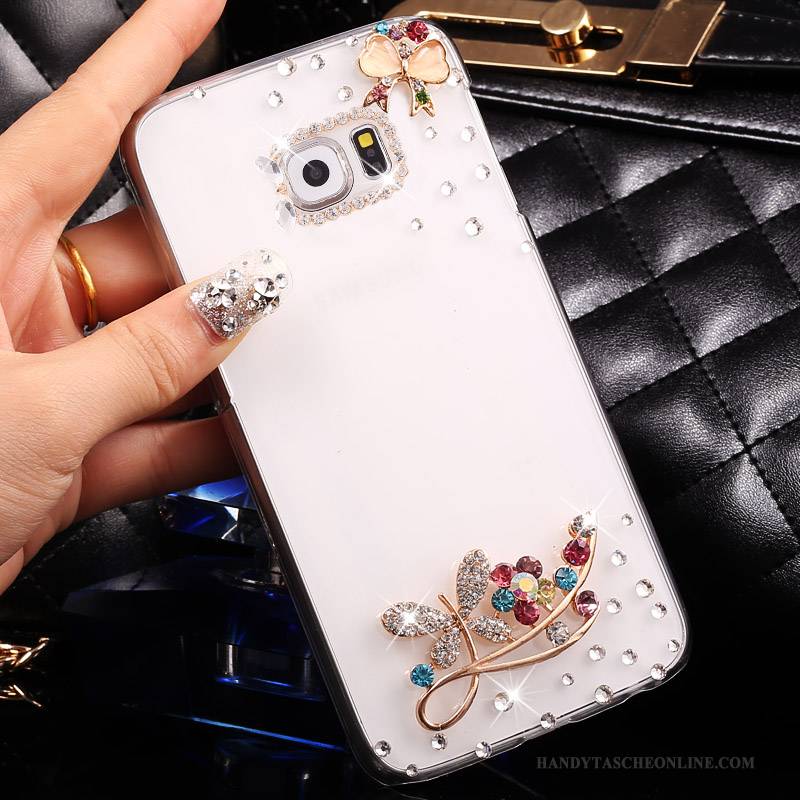 Hülle Samsung Galaxy S7 Strass Weiß Transparent, Case Samsung Galaxy S7 Schutz Schlank