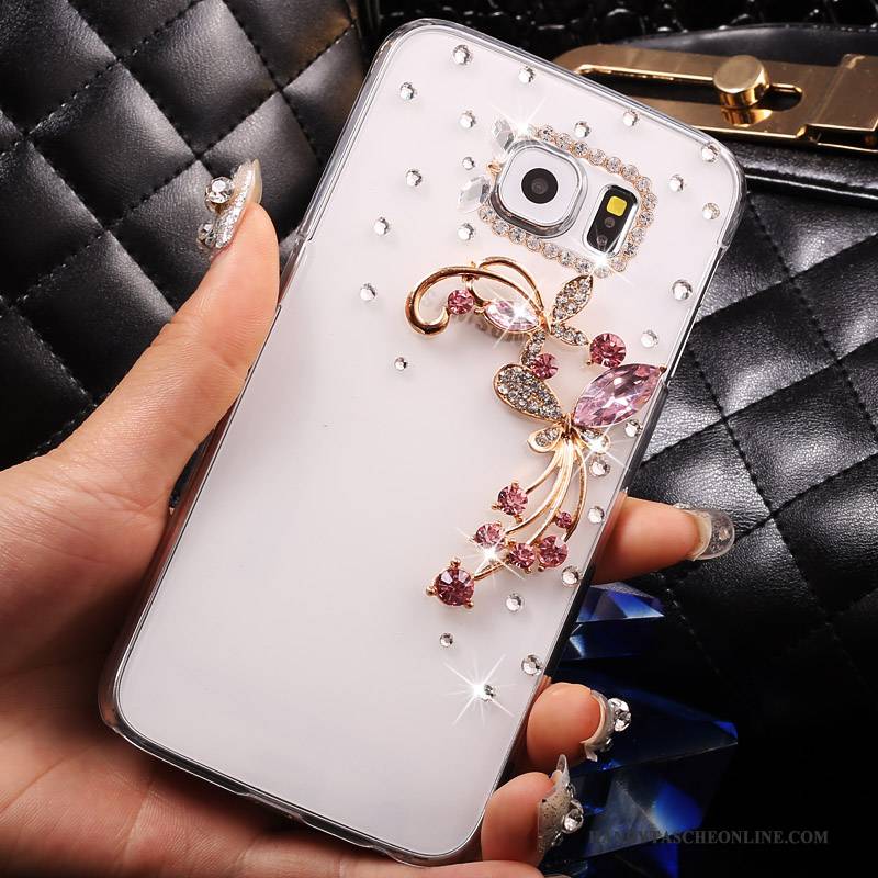 Hülle Samsung Galaxy S7 Strass Weiß Transparent, Case Samsung Galaxy S7 Schutz Schlank