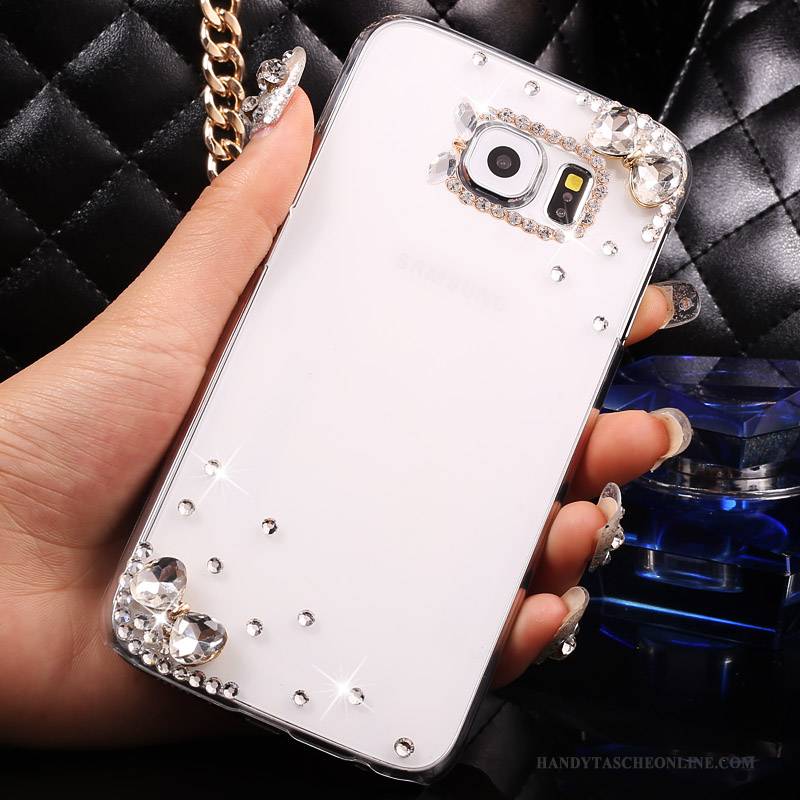 Hülle Samsung Galaxy S7 Strass Weiß Transparent, Case Samsung Galaxy S7 Schutz Schlank