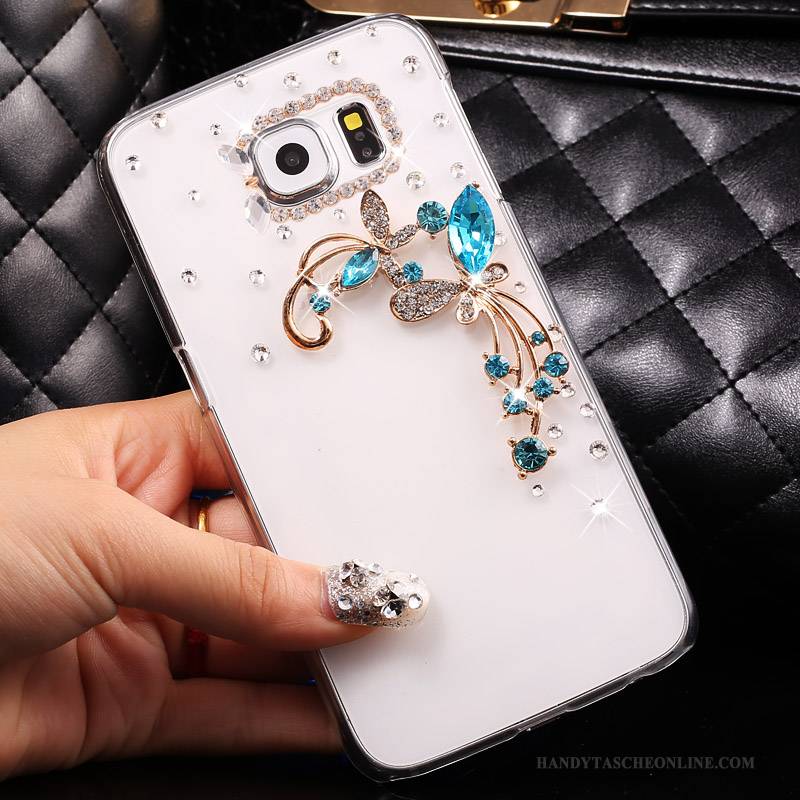 Hülle Samsung Galaxy S7 Strass Weiß Transparent, Case Samsung Galaxy S7 Schutz Schlank