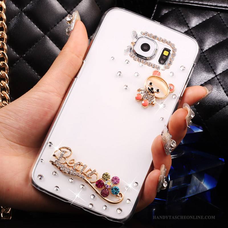 Hülle Samsung Galaxy S7 Strass Weiß Transparent, Case Samsung Galaxy S7 Schutz Schlank