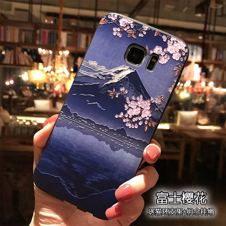 Hülle Samsung Galaxy S7 Taschen Blau Wind, Case Samsung Galaxy S7 Kreativ Persönlichkeit Hängende Verzierungen