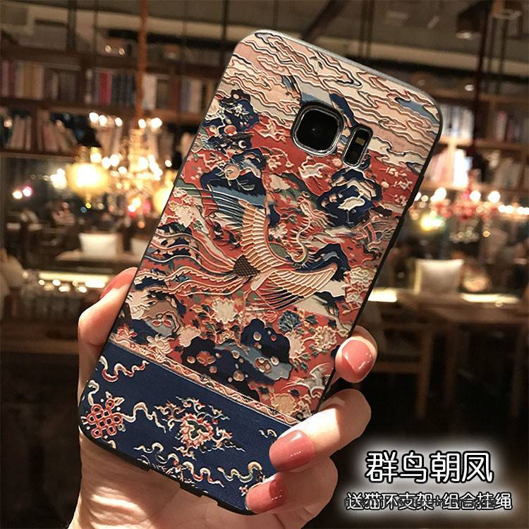 Hülle Samsung Galaxy S7 Taschen Persönlichkeit Handyhüllen, Case Samsung Galaxy S7 Silikon Hängende Verzierungen Gelb