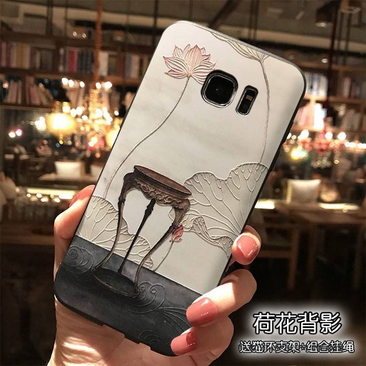 Hülle Samsung Galaxy S7 Taschen Persönlichkeit Handyhüllen, Case Samsung Galaxy S7 Silikon Hängende Verzierungen Gelb