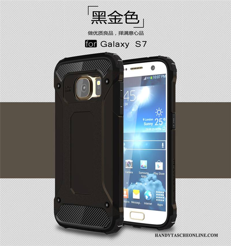 Hülle Samsung Galaxy S7 Taschen Schwer Handyhüllen, Case Samsung Galaxy S7 Silikon Silber Grau