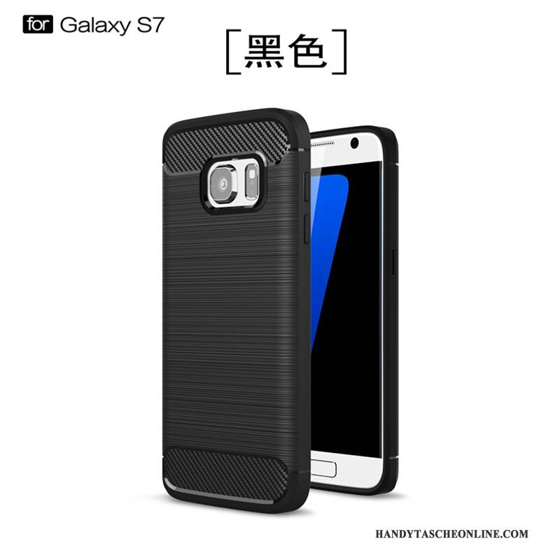 Hülle Samsung Galaxy S7 Weiche Handyhüllen Anti-sturz, Case Samsung Galaxy S7 Taschen Neu Schwarz