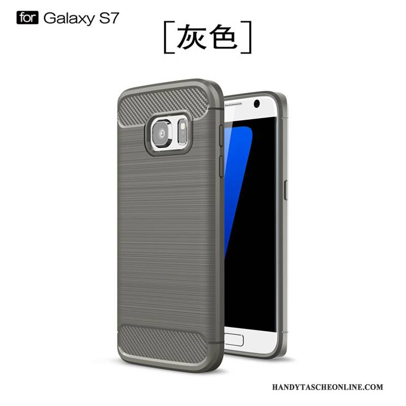 Hülle Samsung Galaxy S7 Weiche Handyhüllen Anti-sturz, Case Samsung Galaxy S7 Taschen Neu Schwarz