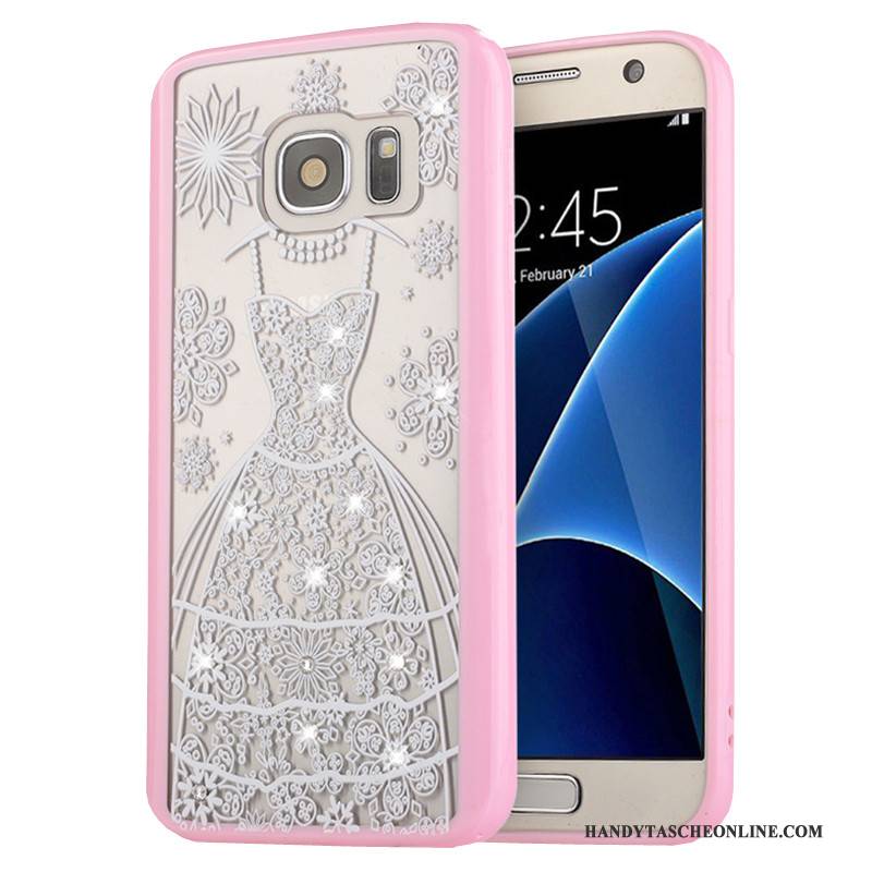 Hülle Samsung Galaxy S7 Weiche Rosa Handyhüllen, Case Samsung Galaxy S7 Schutz