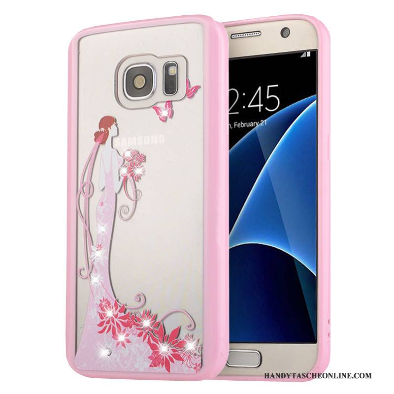 Hülle Samsung Galaxy S7 Weiche Rosa Handyhüllen, Case Samsung Galaxy S7 Schutz