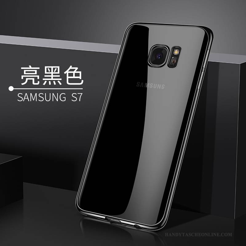 Hülle Samsung Galaxy S7 Weiche Silber Transparent, Case Samsung Galaxy S7 Silikon Trend Handyhüllen