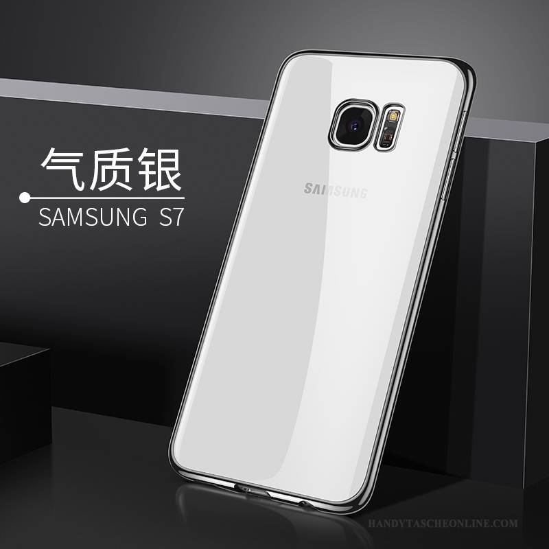 Hülle Samsung Galaxy S7 Weiche Silber Transparent, Case Samsung Galaxy S7 Silikon Trend Handyhüllen