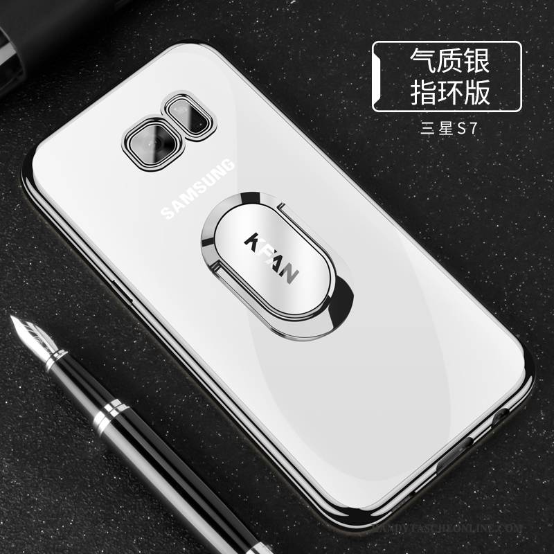 Hülle Samsung Galaxy S7 Weiche Silber Transparent, Case Samsung Galaxy S7 Silikon Trend Handyhüllen