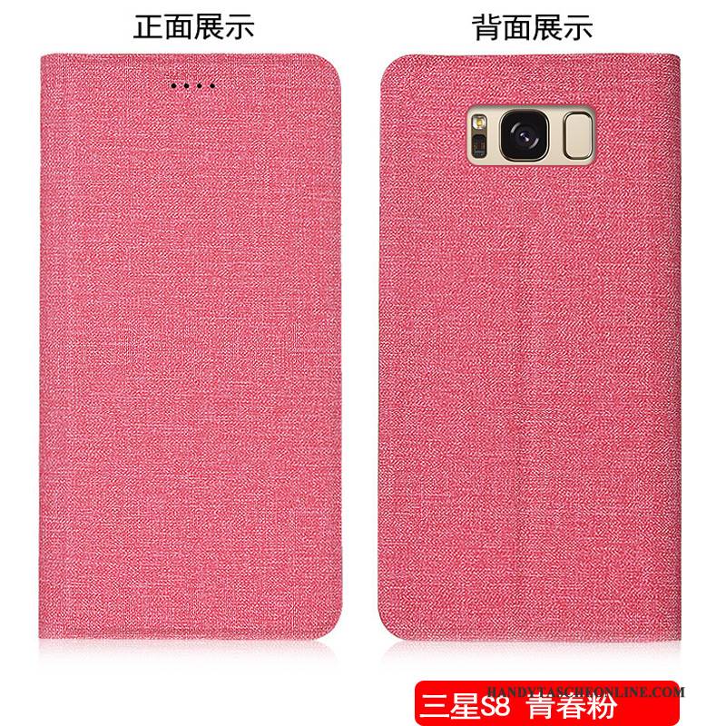 Hülle Samsung Galaxy S8+ Farbe Anti-sturz Baumwolle Und Leinen, Case Samsung Galaxy S8+ Folio Handyhüllen