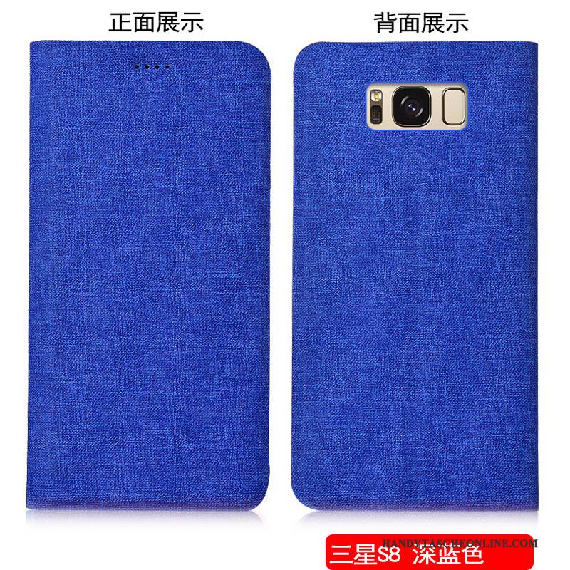 Hülle Samsung Galaxy S8+ Farbe Anti-sturz Baumwolle Und Leinen, Case Samsung Galaxy S8+ Folio Handyhüllen