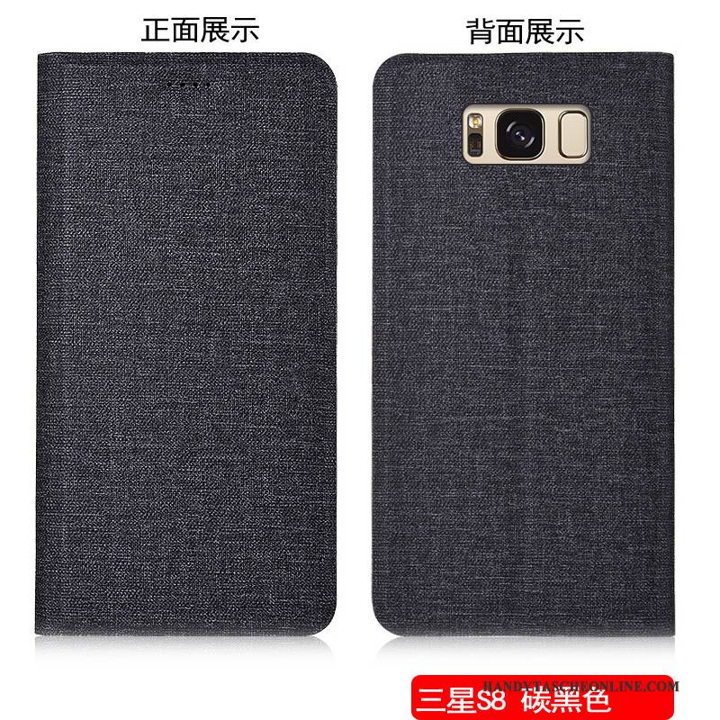 Hülle Samsung Galaxy S8+ Farbe Anti-sturz Baumwolle Und Leinen, Case Samsung Galaxy S8+ Folio Handyhüllen