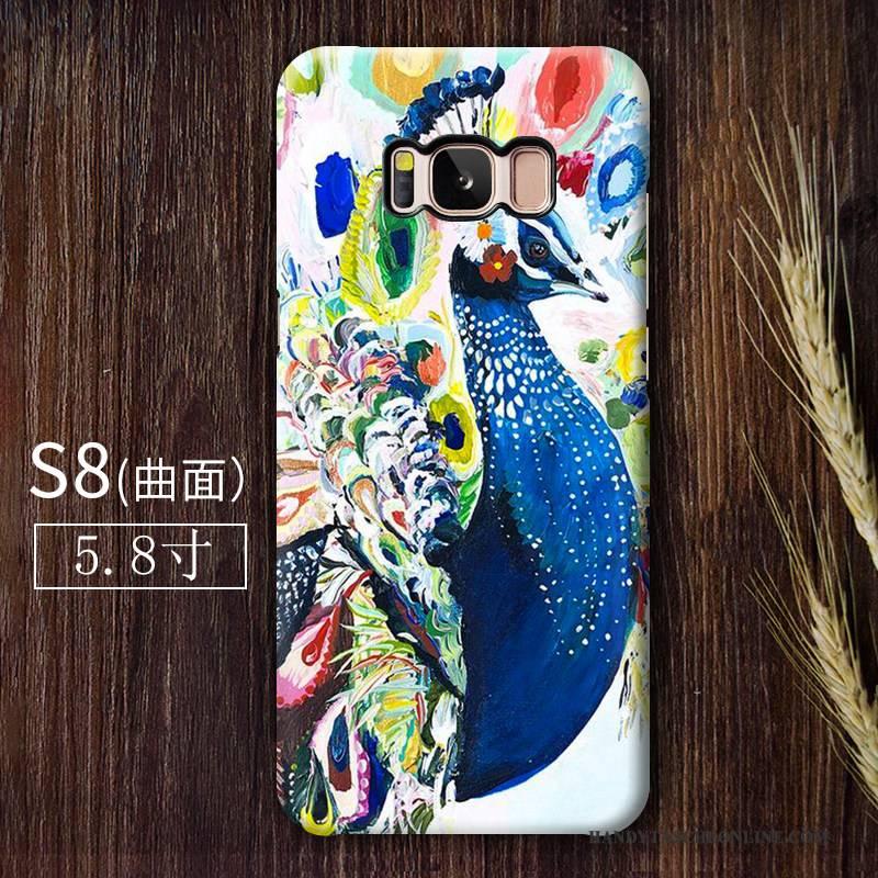 Hülle Samsung Galaxy S8 Farbe Pfau Handyhüllen, Case Samsung Galaxy S8 Kreativ Nubuck Chinesische Art