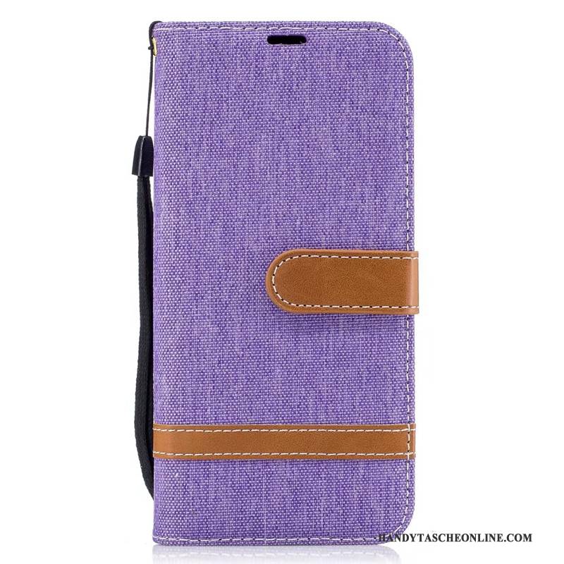 Hülle Samsung Galaxy S8+ Folio Lila Denim, Case Samsung Galaxy S8+ Lederhülle