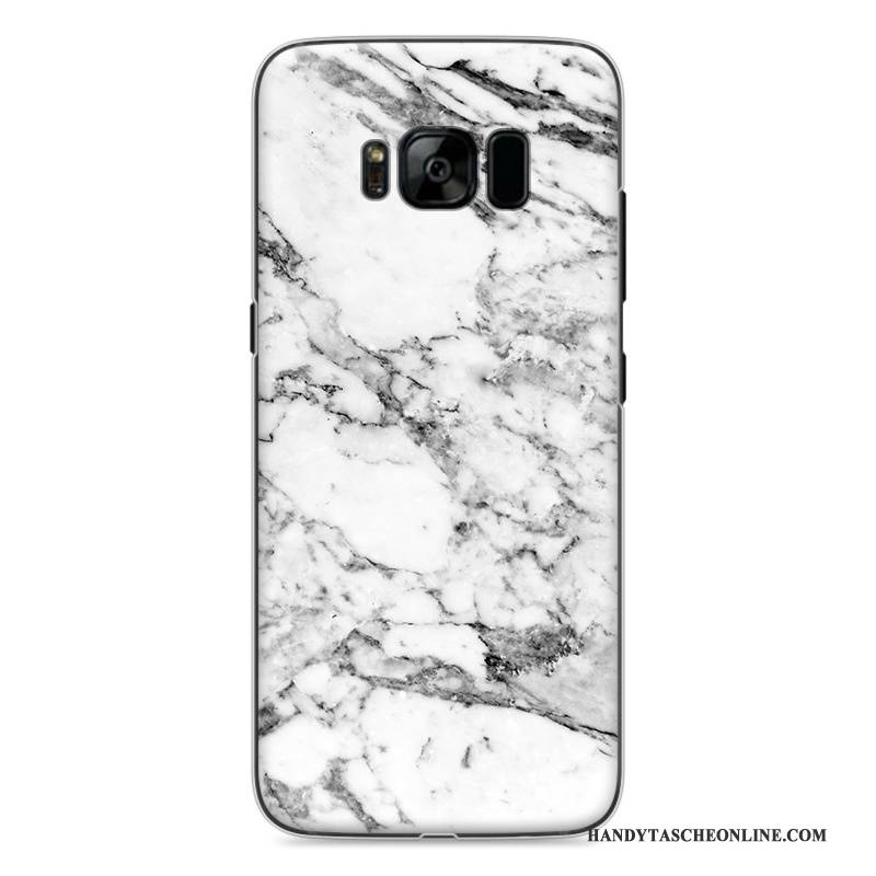 Hülle Samsung Galaxy S8 Gemalt Handyhüllen Dunkelblau, Case Samsung Galaxy S8 Holzmaserung Persönlichkeit Weiß