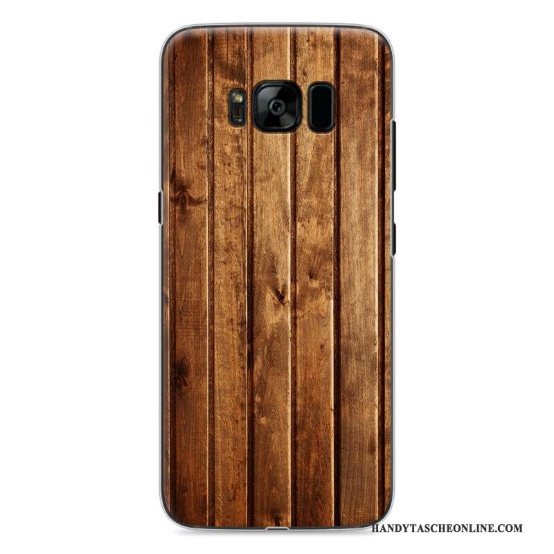 Hülle Samsung Galaxy S8 Gemalt Handyhüllen Dunkelblau, Case Samsung Galaxy S8 Holzmaserung Persönlichkeit Weiß