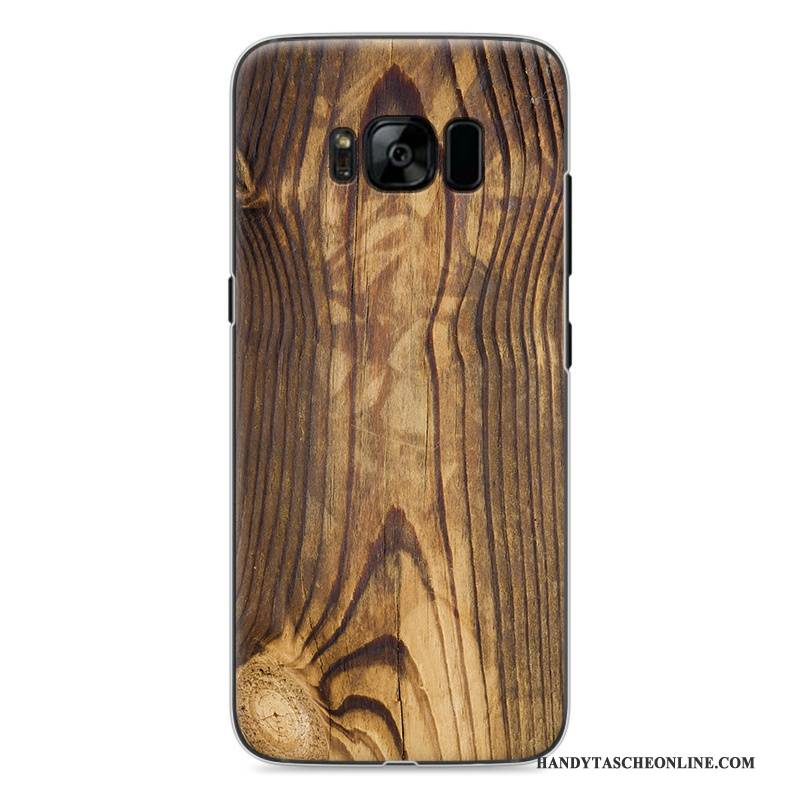 Hülle Samsung Galaxy S8 Gemalt Handyhüllen Dunkelblau, Case Samsung Galaxy S8 Holzmaserung Persönlichkeit Weiß