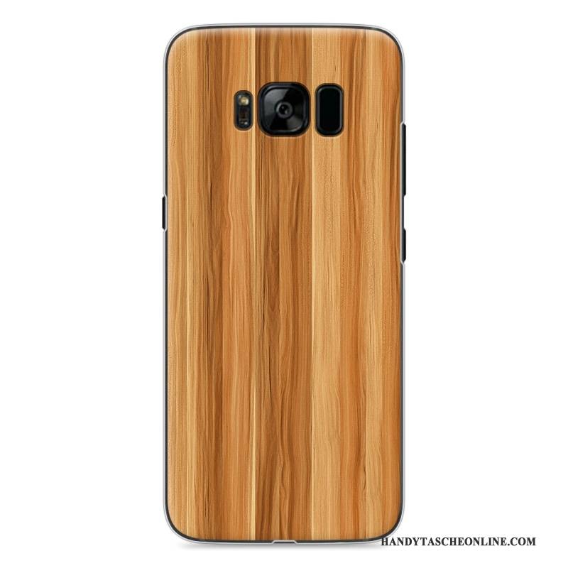 Hülle Samsung Galaxy S8 Gemalt Handyhüllen Dunkelblau, Case Samsung Galaxy S8 Holzmaserung Persönlichkeit Weiß