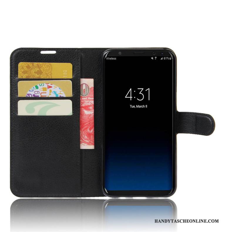 Hülle Samsung Galaxy S8 Halterung Handyhüllen Schwarz, Case Samsung Galaxy S8 Lederhülle Karte